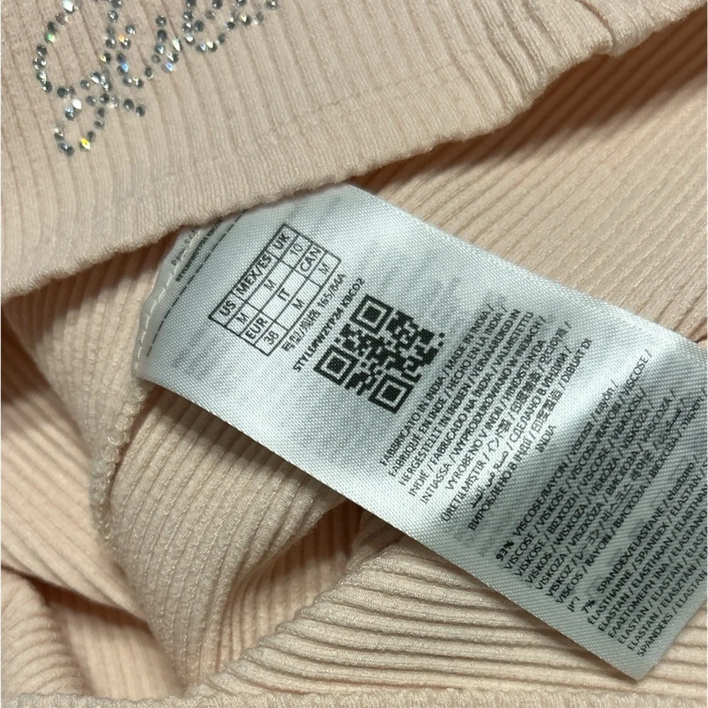 SOLDGuess Pale Pink Ribbed Bodysuit Short Sleeve - Picture 5 of 10